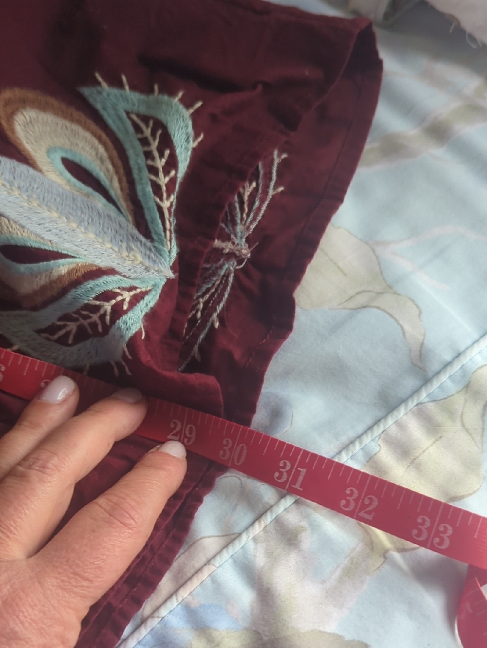 Anthropologie  Women' Mini Dress with Light Blue & Cream Embroidery - Picture 9 of 10
